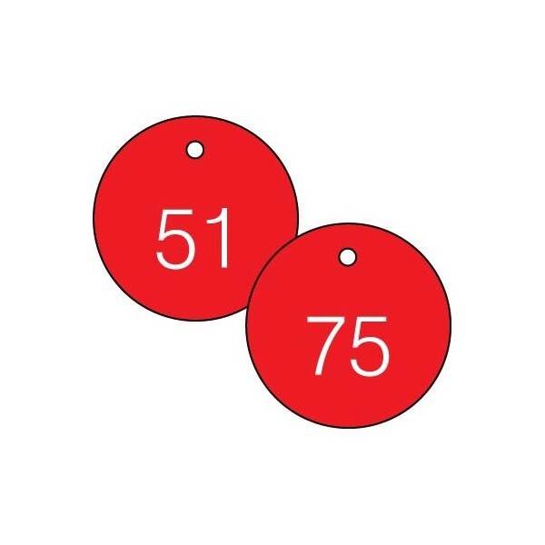 Accuform Engraved Numbered Tags, Plastic, 0.31 in H x 3 in W, 25 PK TDG363RD - main